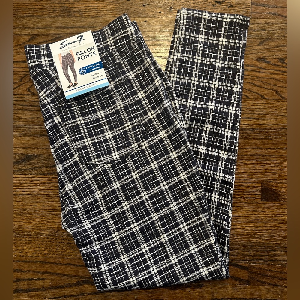 Seven7 Plaid Pull On Leggings